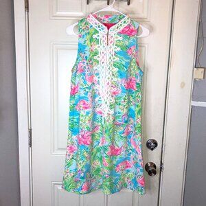 Lilly Pulitzer Jane Shift Dress SZ 8 Multi Floridita Flamingo